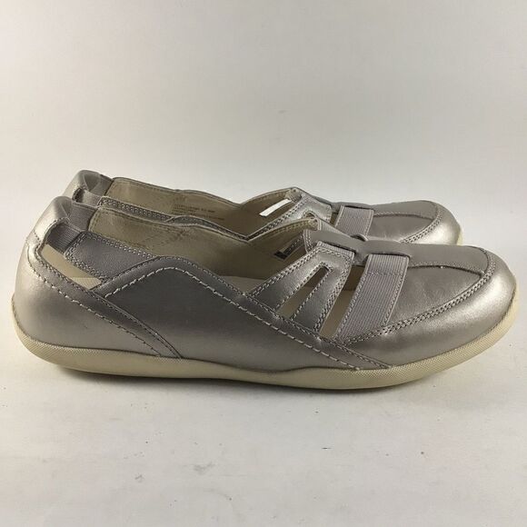 Abeo lite lucky womens shoes leather loafers silver size 9.5 - Picture 1 of 9